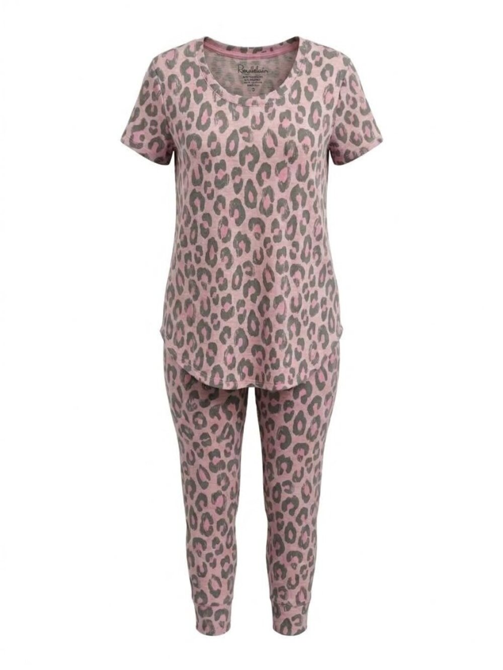 NWT Roudelain Whisperluxe 2 Piece Pajama Set Sz S Pink Leopard Print Lounge